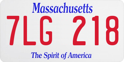 MA license plate 7LG218