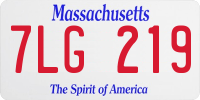 MA license plate 7LG219