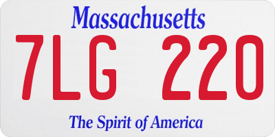 MA license plate 7LG220