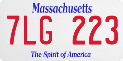 MA license plate 7LG223