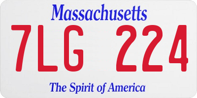 MA license plate 7LG224