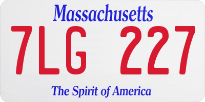 MA license plate 7LG227