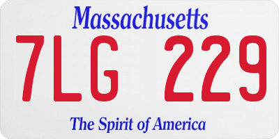 MA license plate 7LG229