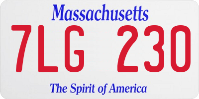 MA license plate 7LG230