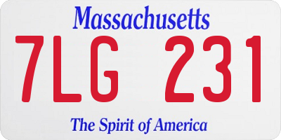MA license plate 7LG231