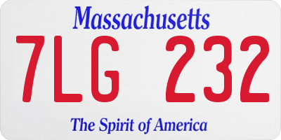 MA license plate 7LG232