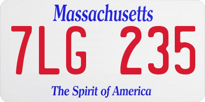 MA license plate 7LG235