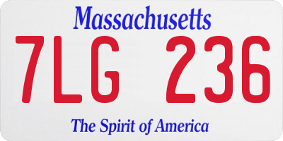 MA license plate 7LG236