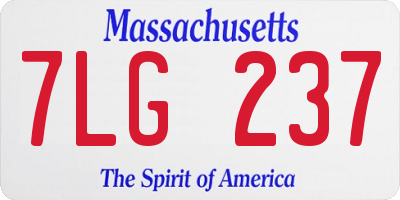 MA license plate 7LG237