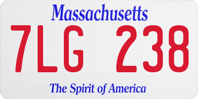 MA license plate 7LG238