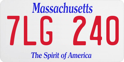 MA license plate 7LG240