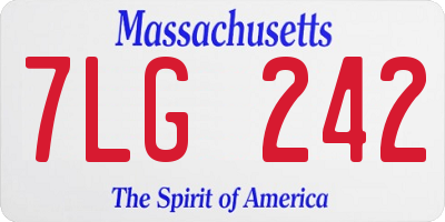 MA license plate 7LG242