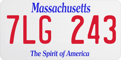 MA license plate 7LG243
