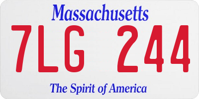 MA license plate 7LG244