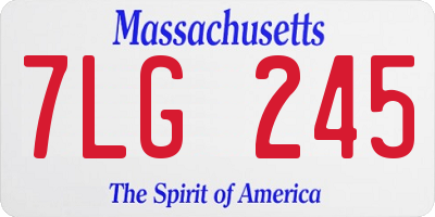 MA license plate 7LG245