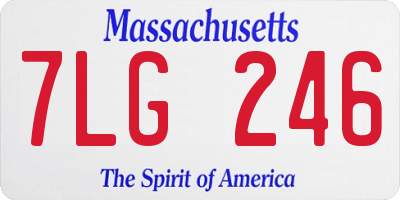 MA license plate 7LG246