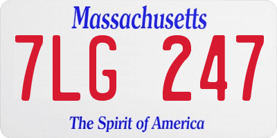 MA license plate 7LG247