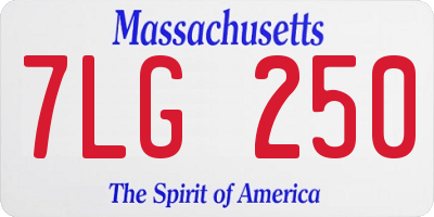 MA license plate 7LG250
