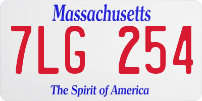 MA license plate 7LG254
