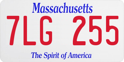 MA license plate 7LG255