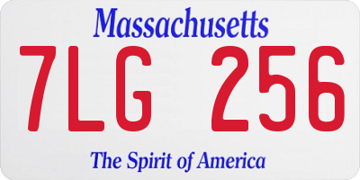 MA license plate 7LG256