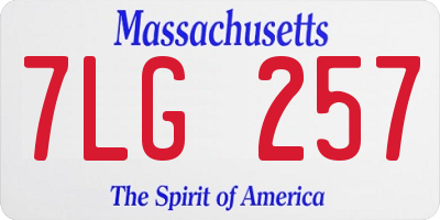 MA license plate 7LG257