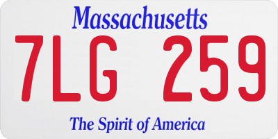 MA license plate 7LG259