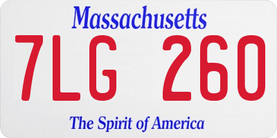 MA license plate 7LG260