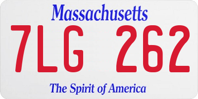 MA license plate 7LG262