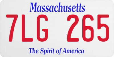 MA license plate 7LG265