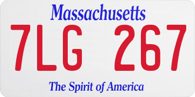 MA license plate 7LG267