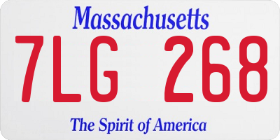 MA license plate 7LG268