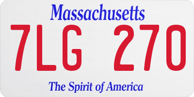 MA license plate 7LG270