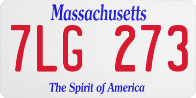 MA license plate 7LG273