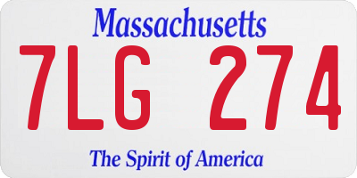 MA license plate 7LG274