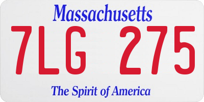 MA license plate 7LG275