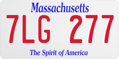 MA license plate 7LG277
