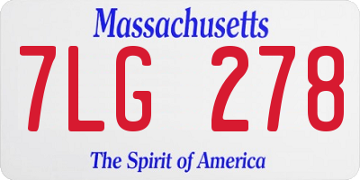 MA license plate 7LG278