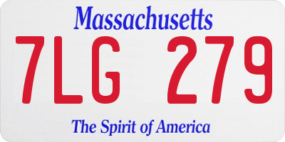 MA license plate 7LG279