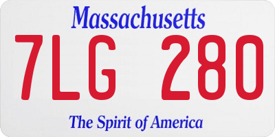 MA license plate 7LG280