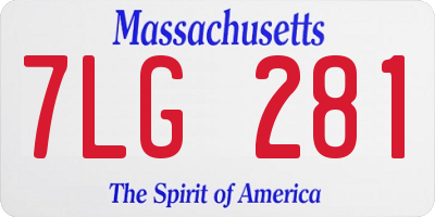 MA license plate 7LG281