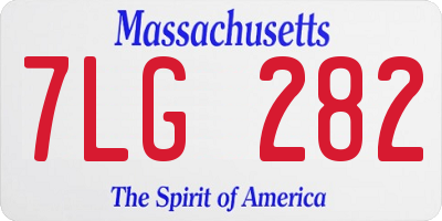 MA license plate 7LG282