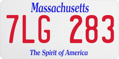 MA license plate 7LG283