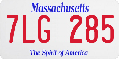 MA license plate 7LG285