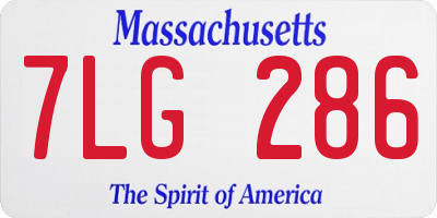MA license plate 7LG286