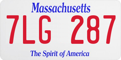 MA license plate 7LG287