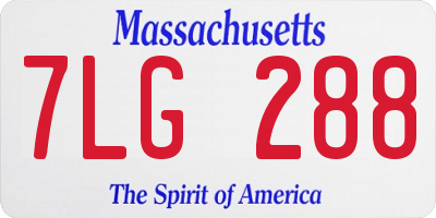 MA license plate 7LG288