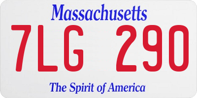 MA license plate 7LG290