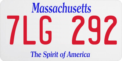MA license plate 7LG292