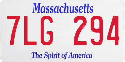 MA license plate 7LG294